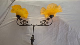Lámpara colgante vintage cristal amarillo