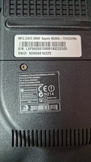 Acer Aspire 6530G Portátil para piezas
