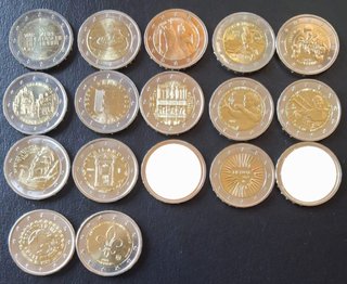 Lote 15 monedas 2 euros 2025