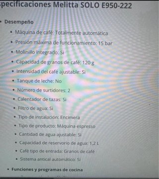 Cafetera Melitta SOLO Automática