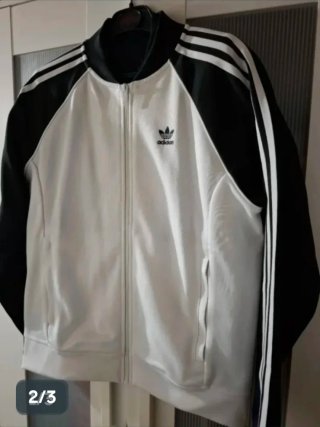 Sudadera Adidas Blanca y Negra