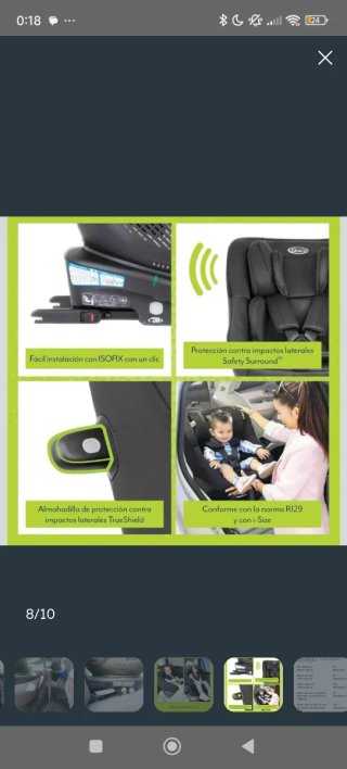 Silla de coche giratoria para niño de 0-4 isofix