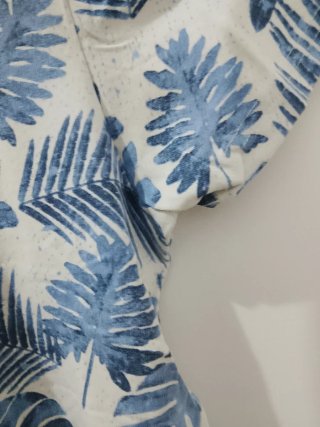 T-shirt SOHO fantasia floreale blu bianco M
