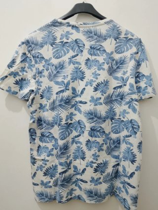 T-shirt SOHO fantasia floreale blu bianco M