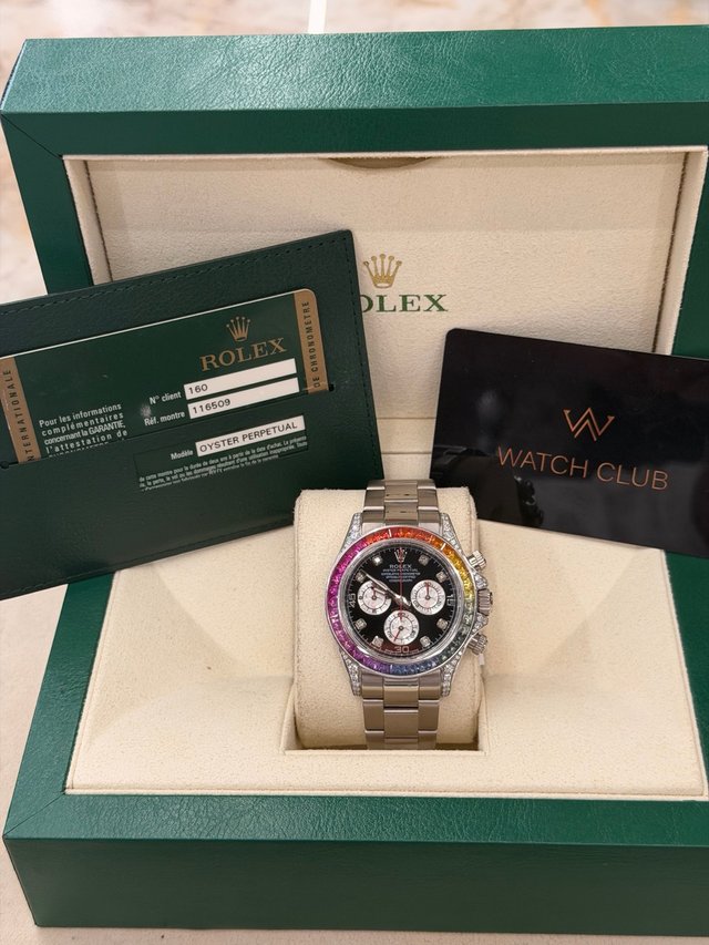 Rolex Daytona Oro blanco Rainbow Aftermarket