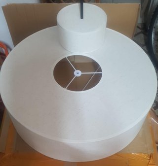 Lámpara Colgante Tela Gris Tambor