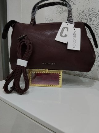 Borsa Coconuda bordeaux che va nel Marrone
