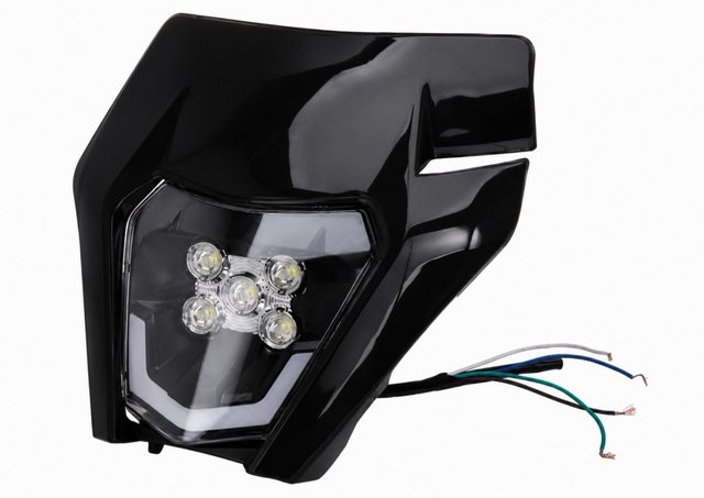 Careta faro KTM LED Moto Negra