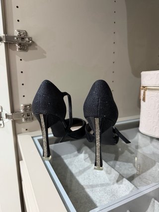 Tacones Fiesta Glitter Negro Colour Cherie