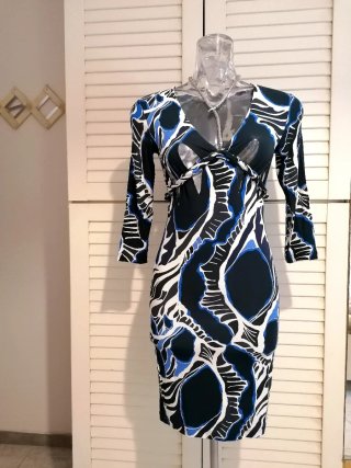 Vestito Emilio Pucci fantasia nero e blu