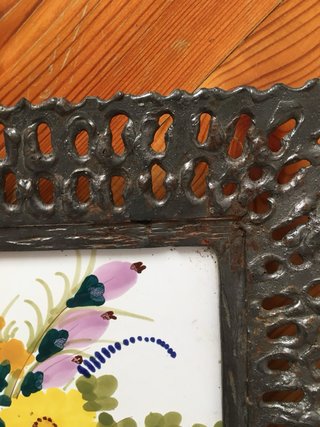 Coppia sotto pentola/piastrelle ceramica dipinta