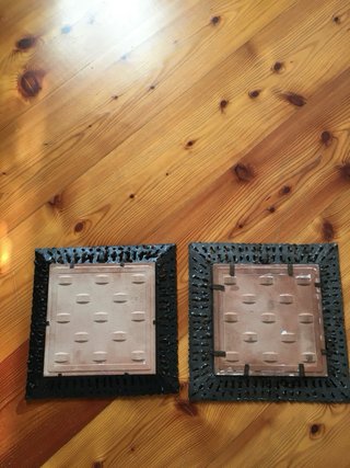 Coppia sotto pentola/piastrelle ceramica dipinta