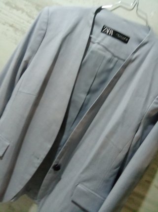 Americana Zara azul gris mujer