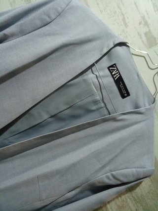 Americana Zara azul gris mujer