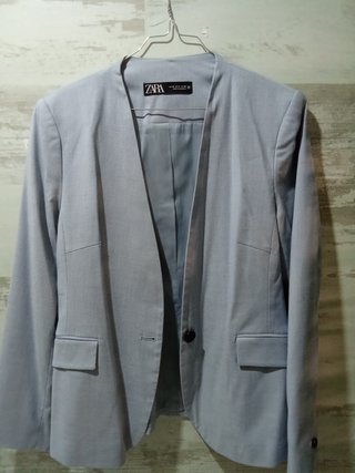 Americana Zara azul gris mujer