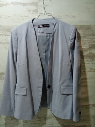 Americana Zara azul gris mujer