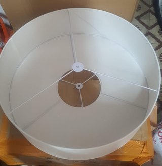 Lámpara Colgante Tela Gris Tambor