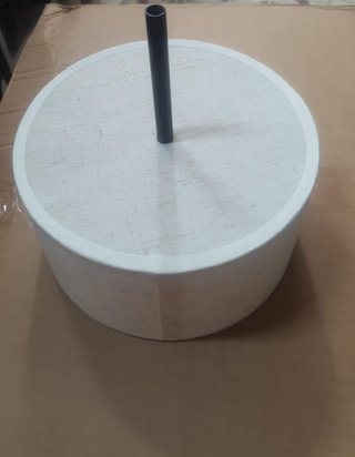 Lámpara Colgante Tela Gris Tambor