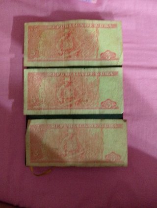 3 Billetes de 3 Pesos Cubanos Che Guevara