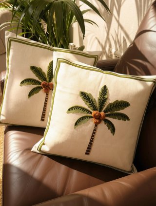 Fundas de Cojines decorativos palmera (2 unidades)