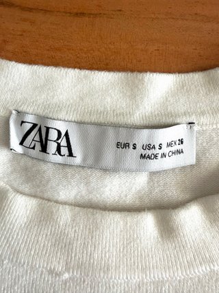 Jersey Zara blanco botones manga