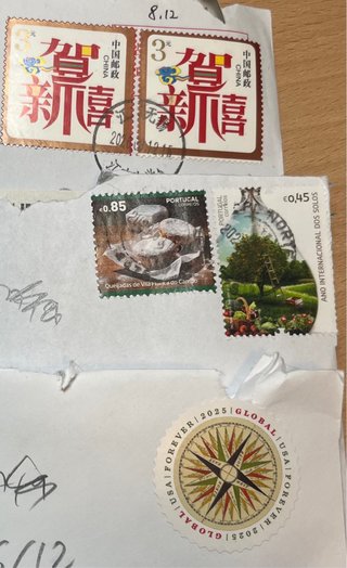 Sellos China y Portugal Matasellados