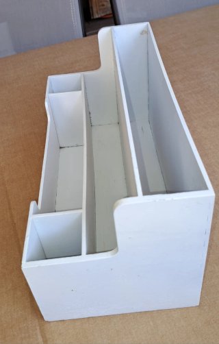 Organizador de escritorio de madera blanco