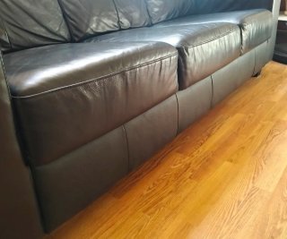 SOFÁ 3 PLAZAS PIEL COLOR NEGRO IKEA SKOGABY