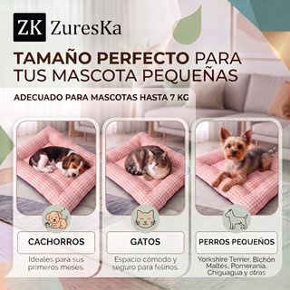 Cama perro/gato 54x40 cm Vichy Rosa