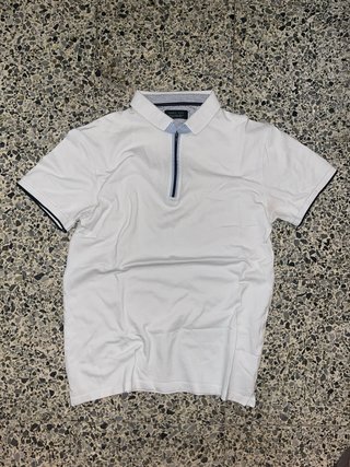 Polo Zara Hombre Blanco