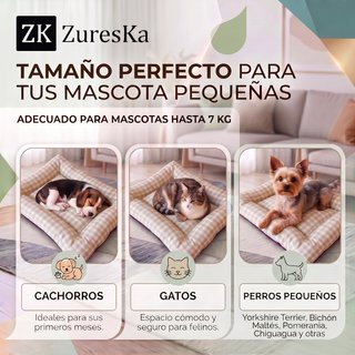 Cama perro/gato 54x40 cm Vichy Beige