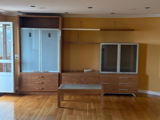 Mueble de salón modular madera y cristal