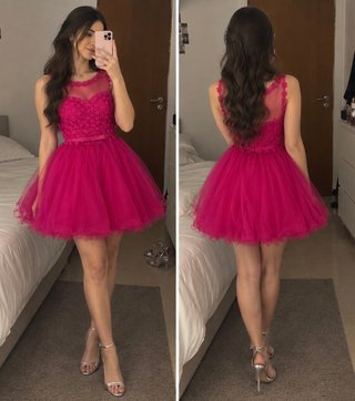 Vestido corto fiesta rosa