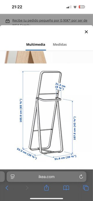 Espejo de pie Ikea Ikornnes