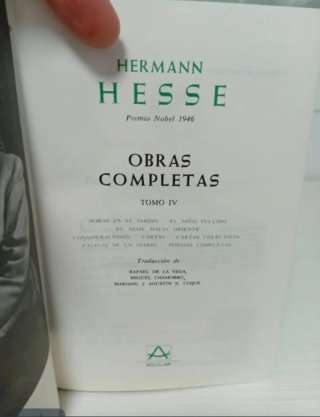 Hesse. Aguilar. Obras completas. Tomo IV