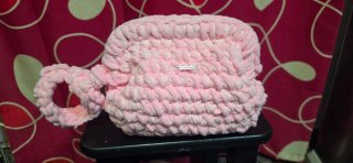 Bolso de crochet rosa