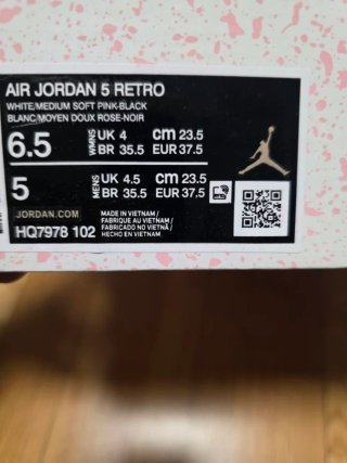 Zapatillas Jordan Air 5 Mujer Rosa Blanco