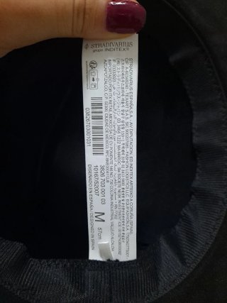 Sombrero negro de ala ancha talla M