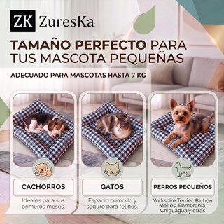 Cama perro/gato 54x40 cm Vichy Negro