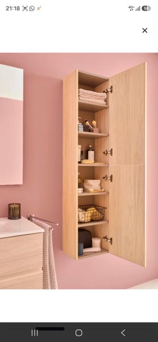 Mueble columna baño madera