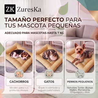 Cama perro/gato 54x40 cm Vichy Mostaza