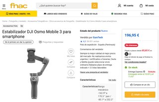 Estabilizador DJI Osmo Mobile 3 +Tripode. No Ikea