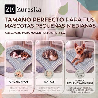 Cama perro/gato 70x48cm Vichy Gris