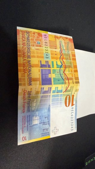 Billete Suizo 10 Francos Vintage Le Corbusier