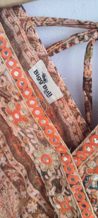 Vestido largo boho naranja talla única