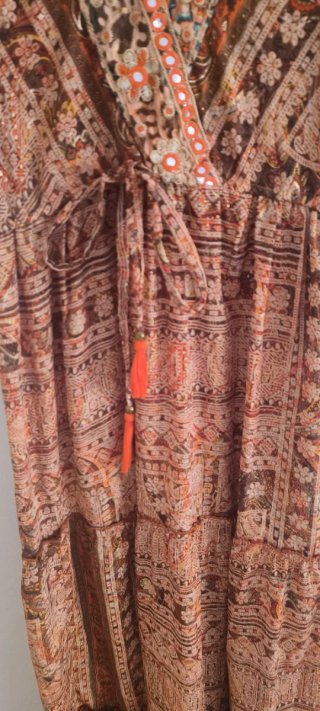 Vestido largo boho naranja talla única