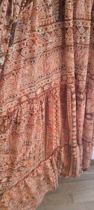 Vestido largo boho naranja talla única