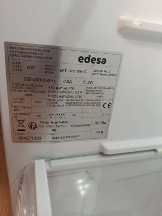 Nevera Edesa EFT-1411 WH/C Blanca