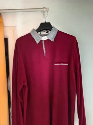 Polo manga larga rojo XXL