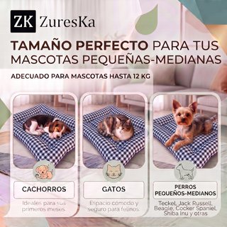 Cama perro 70x48cm Vichy Negro